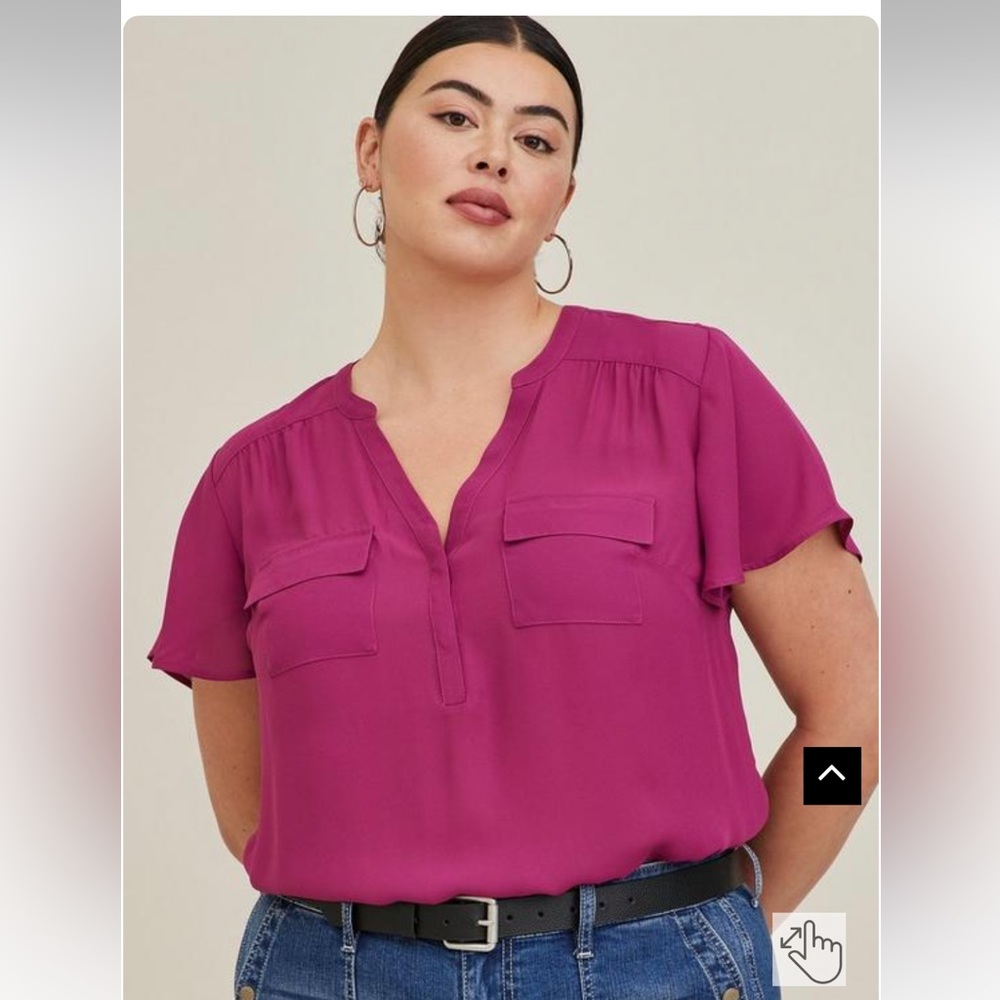 Torrid Harper Georgette Flutter Sleeve Blouse